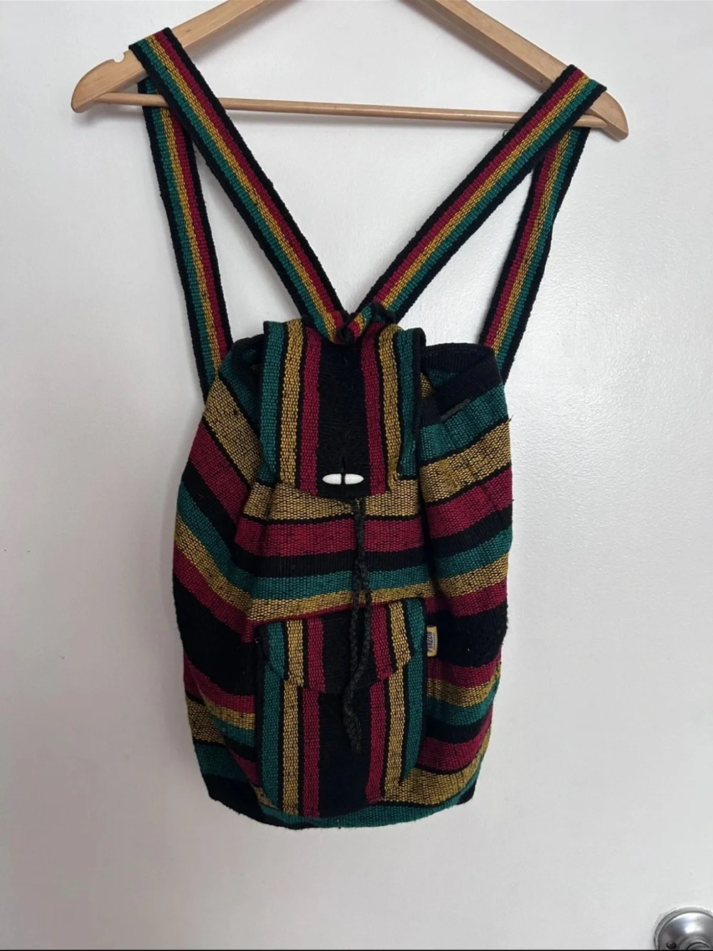 Rasta Backpack Boho Festival Woven Backpack Unisex Hippie Travel Bag